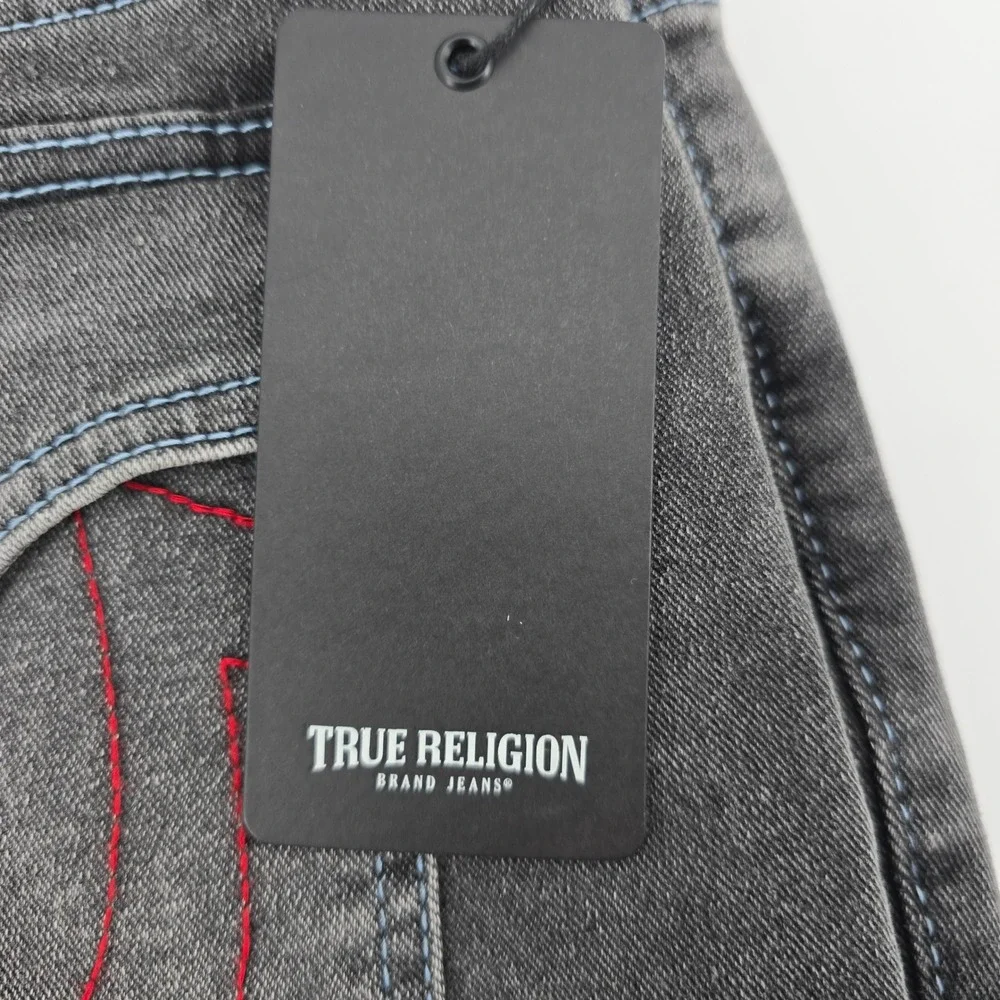 True Religion Ricky Relaxed Straight Jeans Mens Grey Phantom Wash 36x34 NWT